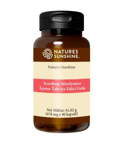 Kapsüllü kavanoz. Kordisep Mantarı NSP (Cordyceps) İçeren Takviye Edici Gıda. Ürün kodu: 1240
