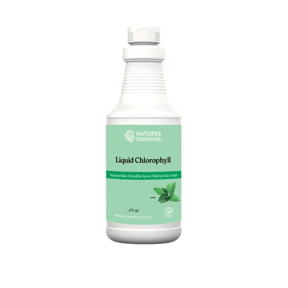 Sıvı şişesi. Sodyum Bakır Klorofilin (Chlorophyll Liquid) - Takviye Edici Gıdadır. Ürün kodu: 1580