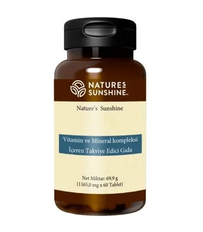 Kapsüllü kavanoz. Vitamin ve Mineral (Super Complex) İçeren Takviye Edici Gıda. Ürün kodu: 4052 Супер комплекс