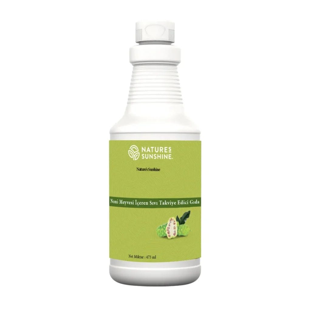 Sıvı şişesi. Noni Suyu (Nature’s noni juice) Yağ içerir - Takviye Edici Gıdadır. Ürün kodu: 4066