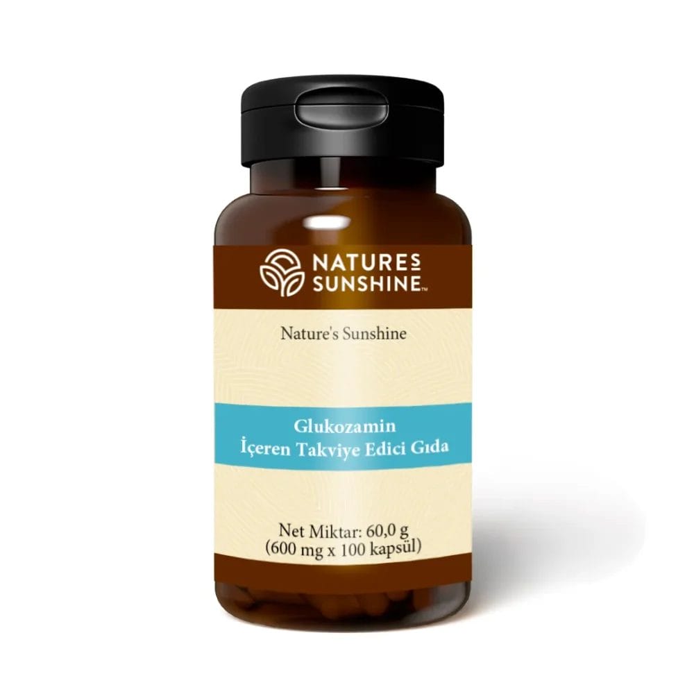 Kapsüllü kavanoz. Glukozamin NSP (Glucosamine) İçeren Takviye Edici Gıda. Ürün kodu: 903